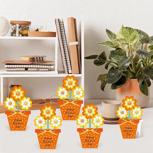 Beyumi Flower Pot Craft Kit - 24pcs عيد الأم في مركبة وعاء زهرة الوردي للأطفال تصنع أسبوعًا خاصًا بتقدير المعلم باقة من الحب. in Saudi Arabia