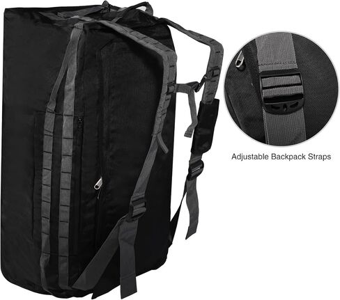 Domaker Folding Wheeled Rolling Duffle Bag for Camping Travel, Large Lightweight Duffel Bag with Casters and Pull Handle, Grey, 30'' in Kuwait