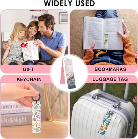 Sublimation Bookmarks Blank 30 Pcs Aluminum Metal Sublimation Bookmark Blank with Hole and Colorful Tassels Bulk Sublimation Blanks Bookmarks for Women Men Book Lovers DIY Blank Bookmarks in Saudi Arabia
