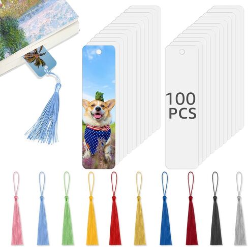 Sublimation Bookmarks Blank 30 Pcs Aluminum Metal Sublimation Bookmark Blank with Hole and Colorful Tassels Bulk Sublimation Blanks Bookmarks for Women Men Book Lovers DIY Blank Bookmarks in Saudi Arabia