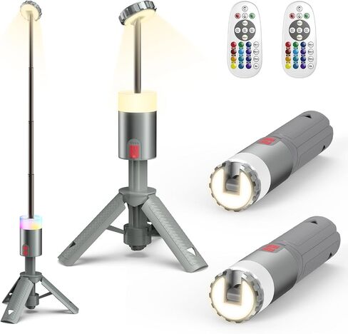 AlpsWolf-Telescopic Camping Light-Rechargeable Lantern-Camping Lights & Lanterns-Remote Controlled and Timed Camping Light-Multi-Functional RGB Lighting for Party,Hiking,Fishing Gray in Saudi Arabia