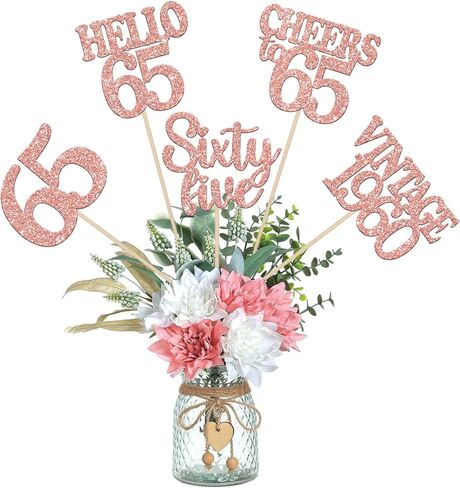 15PCS Happy 90th Birthday Centerpiece Sticks Vintage 1935 Cheers to 90 Table Flower Centerpieces Sticks Ninety Hello 90 Floral Decoration for 90th Birthday Party Centerpieces Supplies Rose Gold in Saudi Arabia