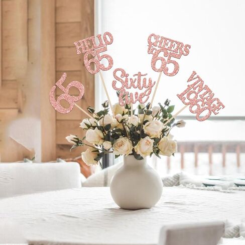 15PCS Happy 90th Birthday Centerpiece Sticks Vintage 1935 Cheers to 90 Table Flower Centerpieces Sticks Ninety Hello 90 Floral Decoration for 90th Birthday Party Centerpieces Supplies Rose Gold in Saudi Arabia