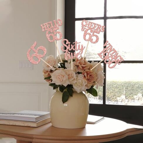 15PCS Happy 90th Birthday Centerpiece Sticks Vintage 1935 Cheers to 90 Table Flower Centerpieces Sticks Ninety Hello 90 Floral Decoration for 90th Birthday Party Centerpieces Supplies Rose Gold in Saudi Arabia