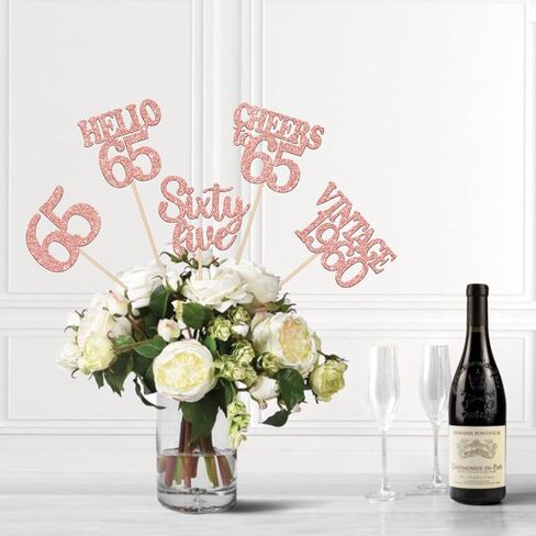 15PCS Happy 90th Birthday Centerpiece Sticks Vintage 1935 Cheers to 90 Table Flower Centerpieces Sticks Ninety Hello 90 Floral Decoration for 90th Birthday Party Centerpieces Supplies Rose Gold in Saudi Arabia