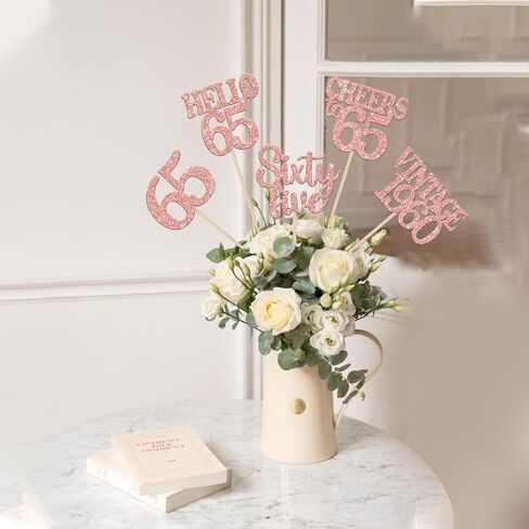 15PCS Happy 90th Birthday Centerpiece Sticks Vintage 1935 Cheers to 90 Table Flower Centerpieces Sticks Ninety Hello 90 Floral Decoration for 90th Birthday Party Centerpieces Supplies Rose Gold in Saudi Arabia