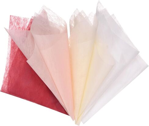 M METERXITY 152 Sheet Korean Cotton Wrapping Flower Paper - Floral Wrapping Paper Waterproof Bouquet Wrapping Paper Apply to Gift Packaging(11.8x11.8inches, Beige+Nude+Pink+Green) in Kuwait