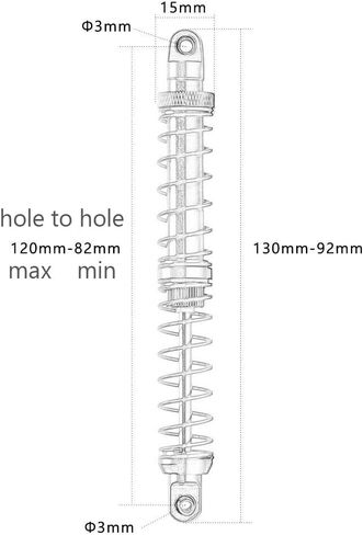 Alloy RC Shocks 100MM & Body Clips for 1/10 1/16 Series RC Crawler Car Alloy Front Rear Shock fit for TRX4 SCX10 D90 Gen7 Gen8 Upgrade Parts in Saudi Arabia
