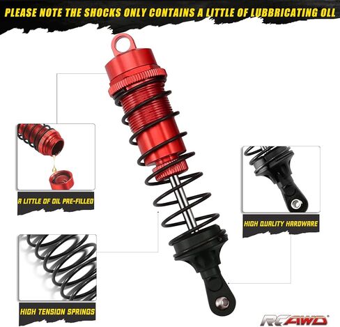 RCAWD Front Rear Shocks Bigrock V3 for Arrma 1/10 New Big rock ARA4312V3 in Kuwait