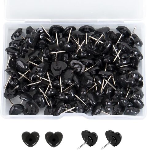 100 Pcs Push pins, Cute Heart Shaped Cork Board Thumb Tacks, Suitable for Bulletin Boards Posters Offices etc（Clear） in Kuwait