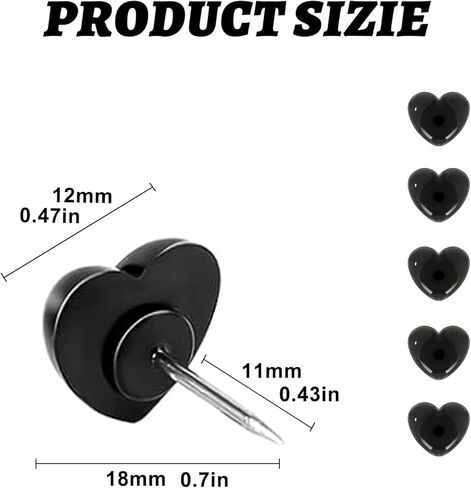 100 Pcs Push pins, Cute Heart Shaped Cork Board Thumb Tacks, Suitable for Bulletin Boards Posters Offices etc（Clear） in Kuwait