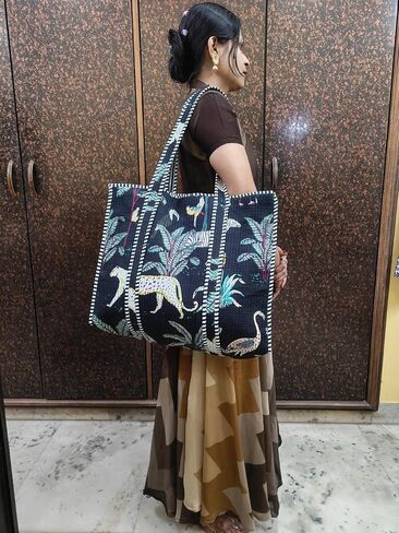 Rastogi Handicrafts Quilted Cotton Women Beautiful Printed Grocery Shopping Bag, Shoulder Bag, Tote Bag, Travel Bags in Kuwait