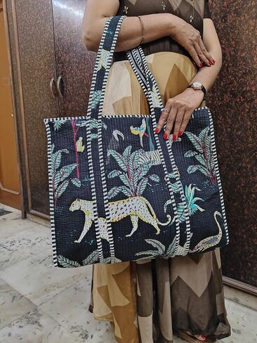 Rastogi Handicrafts Quilted Cotton Women Beautiful Printed Grocery Shopping Bag, Shoulder Bag, Tote Bag, Travel Bags in Kuwait