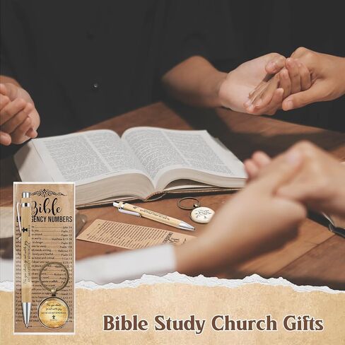 25 Sets 75 Pcs Christian Mothers Day Gift Bulk Bible Verse Pens Emergency Numbers Bookmarks Scripture Keychains for Women Church Baptism Fathers Day Souvenirs(Wood Color) in Kuwait