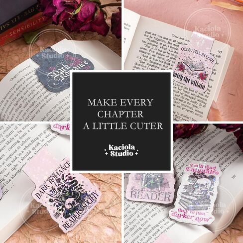 12PCS Glittery Magnetic Bookmarks, Pink Spicy Cute Book Marks for Book Lovers Gifts, Funny Bookmark Accessories for Women Teachers Students School Office Home Supplies (Spicy) in Saudi Arabia