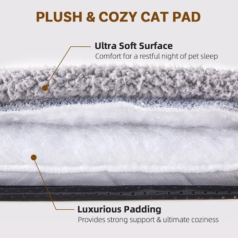 سرير قطط ذاتي التسخين، وسادة قطط ذاتية التسخين، مقاس 24 × 18 بوصة، حصيرة حرارية للحيوانات الأليفة للحيوانات الأليفة في الأماكن المغلقة والخارجية، حصيرة قطط مزدوجة مملوءة مع غطاء قابل للغسل وجزء سفلي غير قابل للانزلاق (رمادي فاتح) in Kuwait