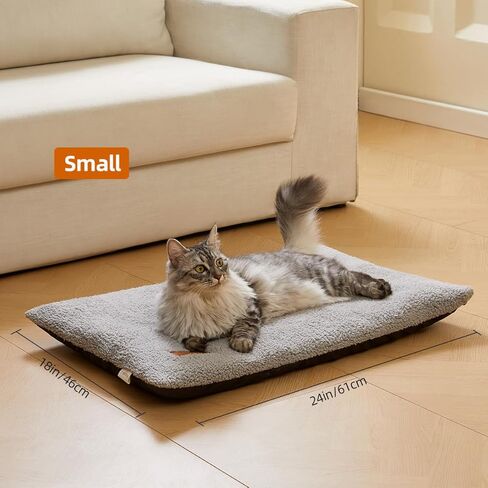 سرير قطط ذاتي التسخين، وسادة قطط ذاتية التسخين، مقاس 24 × 18 بوصة، حصيرة حرارية للحيوانات الأليفة للحيوانات الأليفة في الأماكن المغلقة والخارجية، حصيرة قطط مزدوجة مملوءة مع غطاء قابل للغسل وجزء سفلي غير قابل للانزلاق (رمادي فاتح) in Kuwait