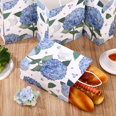 تشيسونج 24 PCS الأزهار الأكياس الأكياس السائبة يوم الأم مائي أكياس الهدايا الورقية ذات الألوان المائية مع مقابض الحفلات الصيفية الربيع لحفلة عيد ميلاد حفل زفاف استحمام الطفل in Kuwait