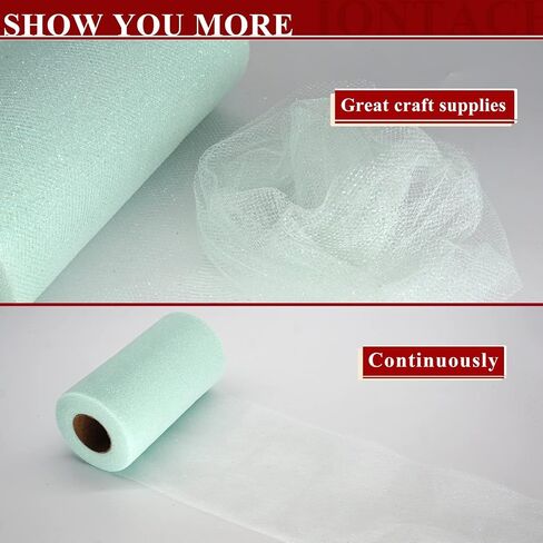 Gold Glitter Tulle Rolls 6 Inch by 50 Yards Sparkle Fabric Ribbon for Christmas Gift Wrapping DIY Tutu Skirt Sewing Bow Wedding Halloween Decorations Craft Supplies in Kuwait