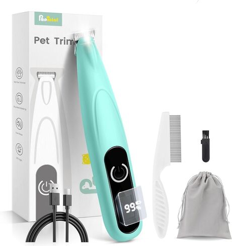 Cat Clippers with LED Display,35dB Ultra-Low Noise Cat Hair Trimmer Shaver, Cordless Dog Paw Trimmer with LED Light,Type-C Rechargeable Cat Dog Clippers for Grooming Paws, Ears, Face, Rump in Saudi Arabia