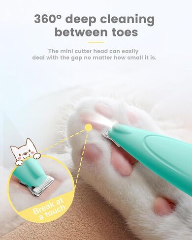 Cat Clippers with LED Display,35dB Ultra-Low Noise Cat Hair Trimmer Shaver, Cordless Dog Paw Trimmer with LED Light,Type-C Rechargeable Cat Dog Clippers for Grooming Paws, Ears, Face, Rump in Saudi Arabia