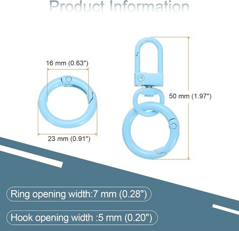 HARFINGTON 30pcs Lobster Claw Clasp Keychains Swivel Trigger Clips Zinc Alloys Colorful Keychain Clip Snap Hook Jump Flat Split Rings for DIY Craft Jewelry Making Car Keys, White in Saudi Arabia