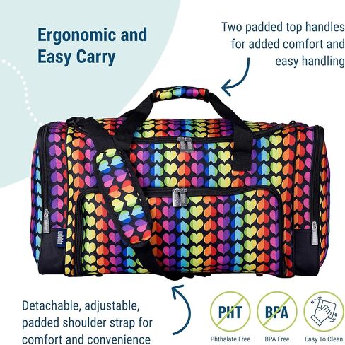 Wildkin Kids Weekender Duffel Bags for Boys & Girls, Perfect for Sleepovers and Travel Duffel Bag for Kids, Carry-On Size & Ideal for School Practice or Weekend Travel Bag in Kuwait