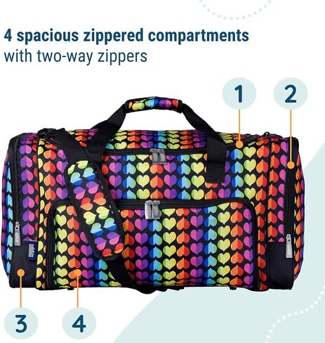 Wildkin Kids Weekender Duffel Bags for Boys & Girls, Perfect for Sleepovers and Travel Duffel Bag for Kids, Carry-On Size & Ideal for School Practice or Weekend Travel Bag in Kuwait