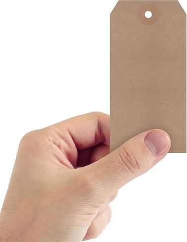 SmartSign Brown Gift Tags - Pack of 1000, 4.75" x 2.375", Size-5 Eco-Friendly Blank Tags with Reinforced Fiber Patch, 11 pt Recycled Kraft Paper Tags for Merchandise/Garments/Shipping in Kuwait