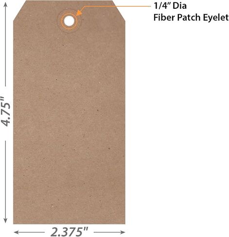 SmartSign Brown Gift Tags - Pack of 1000, 4.75" x 2.375", Size-5 Eco-Friendly Blank Tags with Reinforced Fiber Patch, 11 pt Recycled Kraft Paper Tags for Merchandise/Garments/Shipping in Kuwait