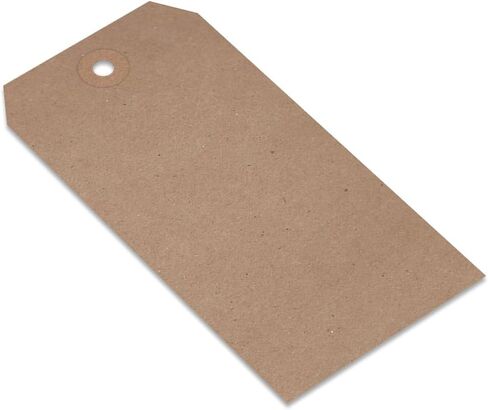 SmartSign Brown Gift Tags - Pack of 1000, 4.75" x 2.375", Size-5 Eco-Friendly Blank Tags with Reinforced Fiber Patch, 11 pt Recycled Kraft Paper Tags for Merchandise/Garments/Shipping in Kuwait