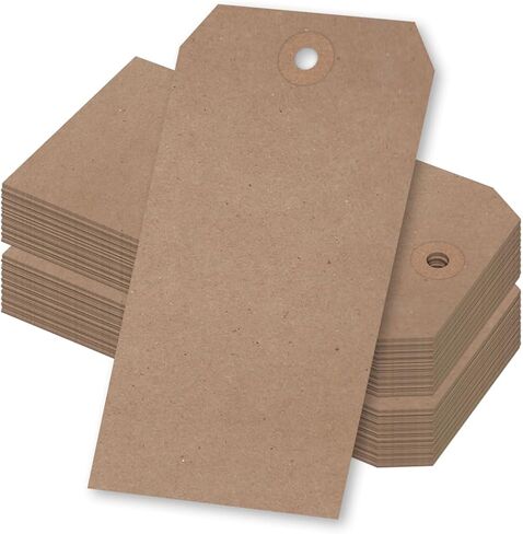 SmartSign Brown Gift Tags - Pack of 1000, 4.75" x 2.375", Size-5 Eco-Friendly Blank Tags with Reinforced Fiber Patch, 11 pt Recycled Kraft Paper Tags for Merchandise/Garments/Shipping in Kuwait