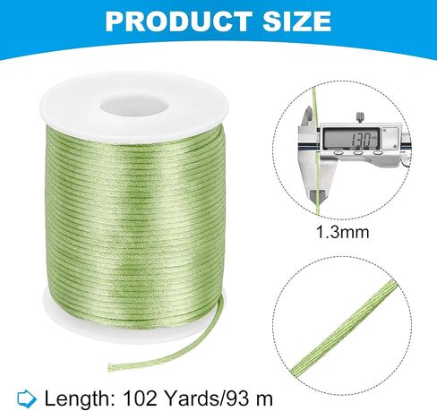 MECCANIXITY Crafts Nylon Satin Cord 2mm x 55 Yards Macrame Rope Braided Thread Twine String Smooth Beading Cord Chinese Knotting Silk for Bracelet Necklace Jewelry Making DIY, Beige in Kuwait