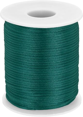 MECCANIXITY Crafts Nylon Satin Cord 2mm x 55 Yards Macrame Rope Braided Thread Twine String Smooth Beading Cord Chinese Knotting Silk for Bracelet Necklace Jewelry Making DIY, Beige in Kuwait