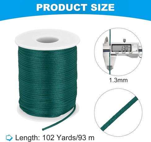 MECCANIXITY Crafts Nylon Satin Cord 2mm x 55 Yards Macrame Rope Braided Thread Twine String Smooth Beading Cord Chinese Knotting Silk for Bracelet Necklace Jewelry Making DIY, Beige in Kuwait