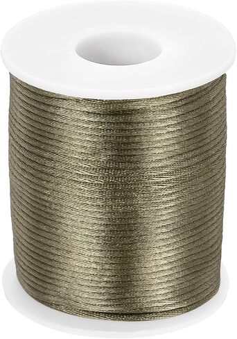 MECCANIXITY Crafts Nylon Satin Cord 2mm x 55 Yards Macrame Rope Braided Thread Twine String Smooth Beading Cord Chinese Knotting Silk for Bracelet Necklace Jewelry Making DIY, Beige in Kuwait