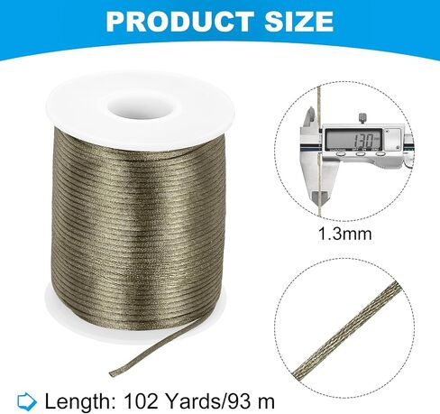 MECCANIXITY Crafts Nylon Satin Cord 2mm x 55 Yards Macrame Rope Braided Thread Twine String Smooth Beading Cord Chinese Knotting Silk for Bracelet Necklace Jewelry Making DIY, Beige in Kuwait