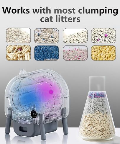 Self-Cleaning Cat Litter Box 80 Count Drawstring Cat Litter Box Liners 26" x 13", Automatic Cat Litter Box Self Cleaning, Large Smart Cat Litter Box Liners（4 Packs/80 Counts） in Kuwait