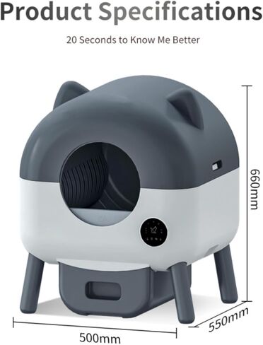 Self-Cleaning Cat Litter Box 80 Count Drawstring Cat Litter Box Liners 26" x 13", Automatic Cat Litter Box Self Cleaning, Large Smart Cat Litter Box Liners（4 Packs/80 Counts） in Kuwait