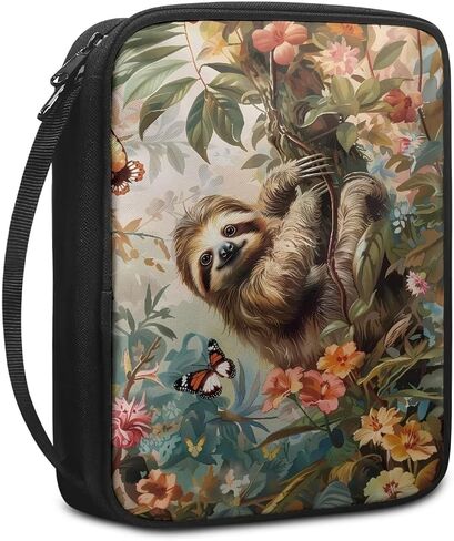 Rchsmod Hummingbird Cherry Blossom Pattern Bible Case for Women Bible Cover Bible Carrying Case Church Bag Bible Protective with Handle Lightweight Bible Bag Handbag for Daily Use in Kuwait