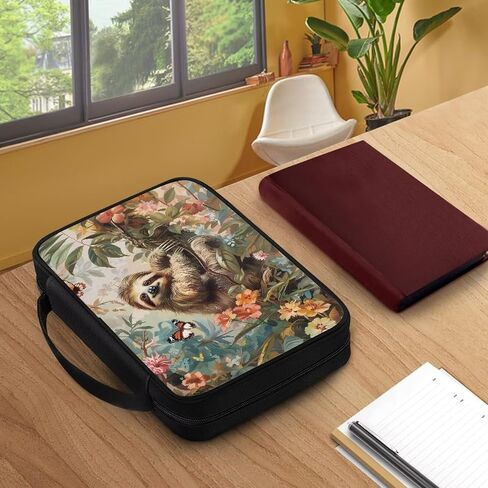 Rchsmod Hummingbird Cherry Blossom Pattern Bible Case for Women Bible Cover Bible Carrying Case Church Bag Bible Protective with Handle Lightweight Bible Bag Handbag for Daily Use in Kuwait