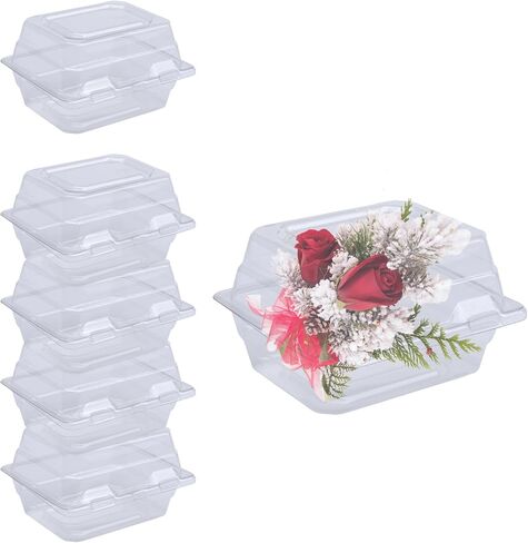 Curtis Wagner Plastics CW-543 صناديق زهرة واضحة (5 عبوات) الحجم 4.5 "× 3.75" × 3 "| in Kuwait