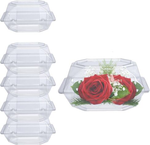 Curtis Wagner Plastics CW-543 صناديق زهرة واضحة (5 عبوات) الحجم 4.5 "× 3.75" × 3 "| in Kuwait