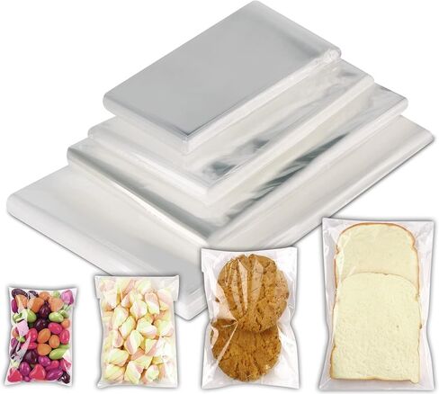 500 Count Clear Plastic Bags, 5x7 Inch Opp Cello Bag Sealed Self Adhesive Reusable Transparent Cellophane Bags, Suitable for Jewelry Bakery Candies Goodies Cookies in Kuwait