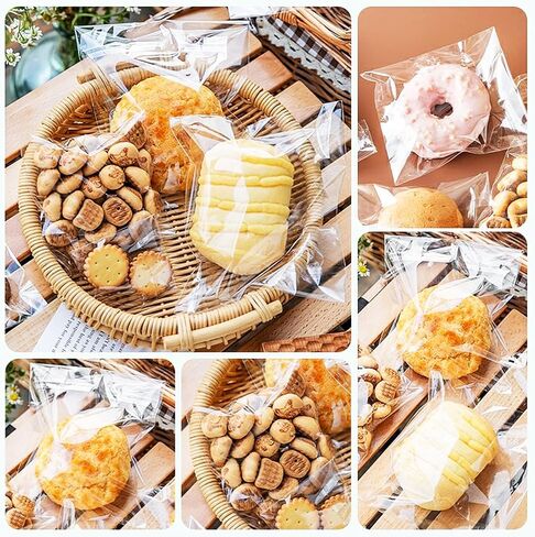 500 Count Clear Plastic Bags, 5x7 Inch Opp Cello Bag Sealed Self Adhesive Reusable Transparent Cellophane Bags, Suitable for Jewelry Bakery Candies Goodies Cookies in Kuwait