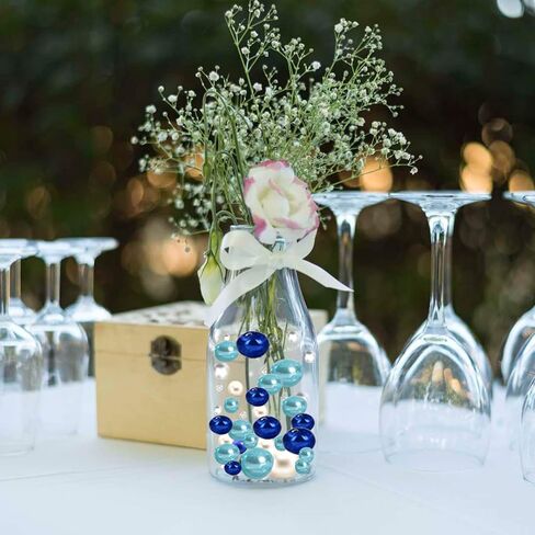 100 قطعة تطفو حبات لؤلؤة ثقب للمزهريات و 500 PCS حبات المياه ، والخرز العائم للقطعة المركزية ، ديكور المنزل ، حفل زفاف طاولة الحفلات ، فرشاة المكياج in Kuwait