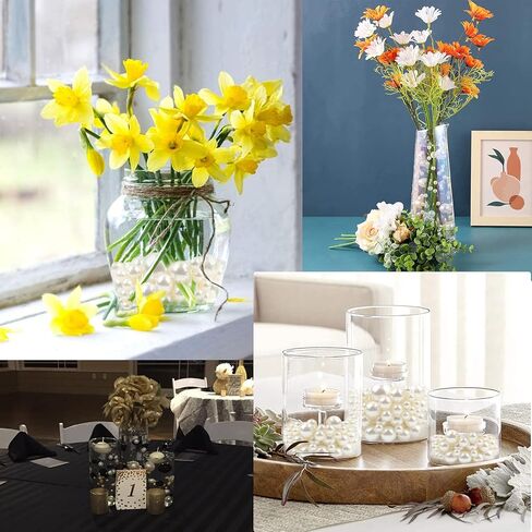 100 قطعة تطفو حبات لؤلؤة ثقب للمزهريات و 500 PCS حبات المياه ، والخرز العائم للقطعة المركزية ، ديكور المنزل ، حفل زفاف طاولة الحفلات ، فرشاة المكياج in Kuwait