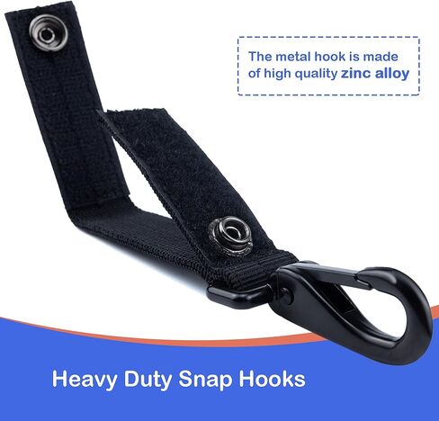 2 Pack 2" Molle Strap Clip Tactical Gear Carabiner Glove Clips Belt Key Chain Holder Keychain Snap Hooks Backpack Accessories (Nylon, Black) in Kuwait