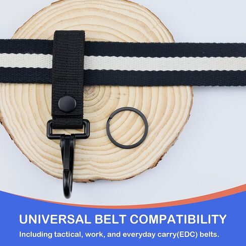 2 Pack 2" Molle Strap Clip Tactical Gear Carabiner Glove Clips Belt Key Chain Holder Keychain Snap Hooks Backpack Accessories (Nylon, Black) in Kuwait