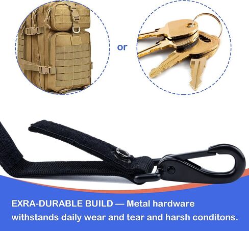 2 Pack 2" Molle Strap Clip Tactical Gear Carabiner Glove Clips Belt Key Chain Holder Keychain Snap Hooks Backpack Accessories (Nylon, Black) in Kuwait
